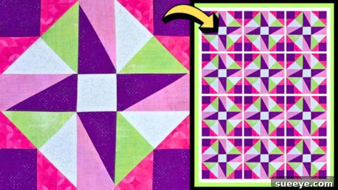 Sew a Stunning Pinwheel Quilt Block Free Pattern Included - Sueeye
