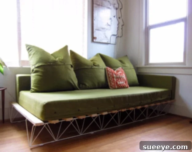 DIY Platform Sofa: Achieve Modern Style with Minimalist Design Sleek DIY platform sofa for a modern and contemporary living room