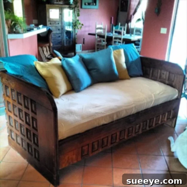DIY Door Couch: Upcycle Old Doors into a Unique Sofa Repurposed DIY door couch for unique and charming home decor