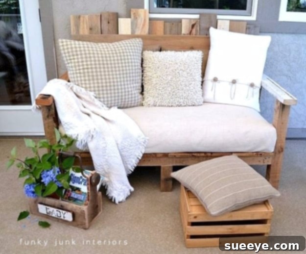 Pallet Wood Outdoor Sofa: Sustainable and Chic Patio Seating DIY pallet wood outdoor sofa for stylish and durable patio furniture