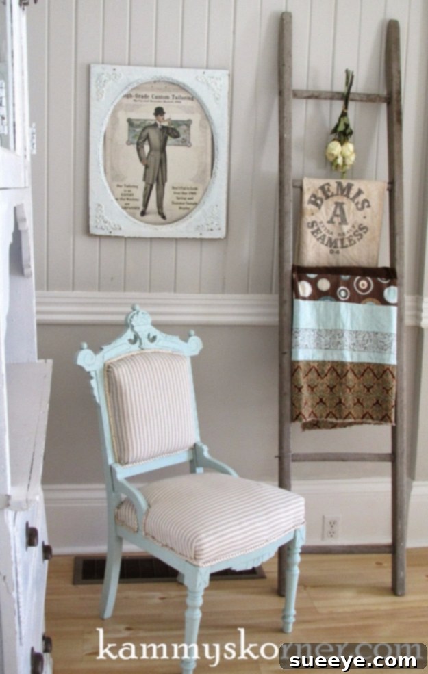 DIY Farmhouse Style Decor Ideas - Rustic Ladder Vignette - Creative Rustic Ideas for Cool Furniture, Paint Colors, Farm House Decoration for Living Room, Kitchen and Bedroom #diy #diydecor #farmhouse #countrycrafts DIY Farmhouse Style Decor Ideas - Rustic Ladder Vignette - Creative Rustic Ideas for Cool Furniture, Paint Colors, Farm House Decoration for Living Room, Kitchen and Bedroom #diy #diydecor #farmhouse #countrycrafts