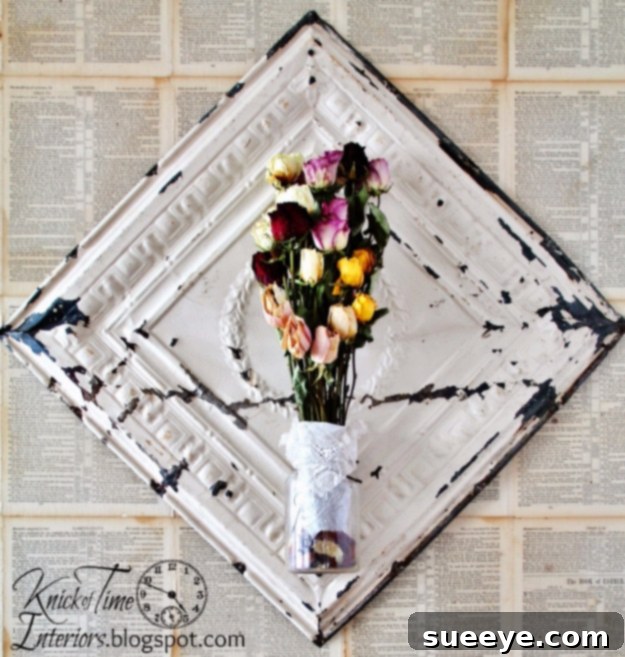 DIY Farmhouse Style Decor Ideas - Antique Ceiling Tile Dried Flower Ideas - Creative Rustic Ideas for Cool Furniture, Paint Colors, Farm House Decoration for Living Room, Kitchen and Bedroom #diy #diydecor #farmhouse #countrycrafts DIY Farmhouse Style Decor Ideas - Antique Ceiling Tile Dried Flower Display - Creative Rustic Ideas for Cool Furniture, Paint Colors, Farm House Decoration for Living Room, Kitchen and Bedroom #diy #diydecor #farmhouse #countrycrafts