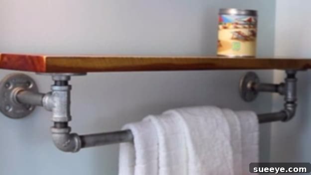 DIY Farmhouse Style Decor Ideas - DIY Industrial Pipe Shelf - Creative Rustic Ideas for Cool Furniture, Paint Colors, Farm House Decoration for Living Room, Kitchen and Bedroom #diy #diydecor #farmhouse #countrycrafts DIY Farmhouse Style Decor Ideas - DIY Industrial Pipe Shelf - Creative Rustic Ideas for Cool Furniture, Paint Colors, Farm House Decoration for Living Room, Kitchen and Bedroom #diy #diydecor #farmhouse #countrycrafts