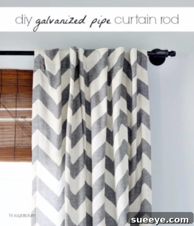 DIY Farmhouse Style Decor Ideas - DIY Galvanized Pipe Curtain Rod - Creative Rustic Ideas for Cool Furniture, Paint Colors, Farm House Decoration for Living Room, Kitchen and Bedroom #diy #diydecor #farmhouse #countrycrafts DIY Farmhouse Style Decor Ideas - DIY Galvanized Pipe Curtain Rod - Creative Rustic Ideas for Cool Furniture, Paint Colors, Farm House Decoration for Living Room, Kitchen and Bedroom #diy #diydecor #farmhouse #countrycrafts