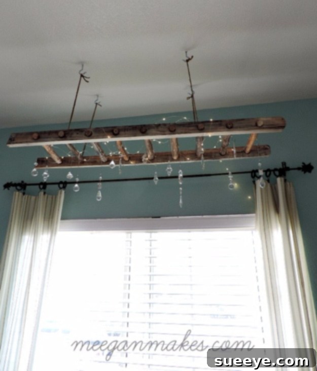 DIY Farmhouse Style Decor Ideas - Rustic Ladder Chandelier - Creative Rustic Ideas for Cool Furniture, Paint Colors, Farm House Decoration for Living Room, Kitchen and Bedroom #diy #diydecor #farmhouse #countrycrafts DIY Farmhouse Style Decor Ideas - Rustic Ladder Chandelier - Creative Rustic Ideas for Cool Furniture, Paint Colors, Farm House Decoration for Living Room, Kitchen and Bedroom #diy #diydecor #farmhouse #countrycrafts
