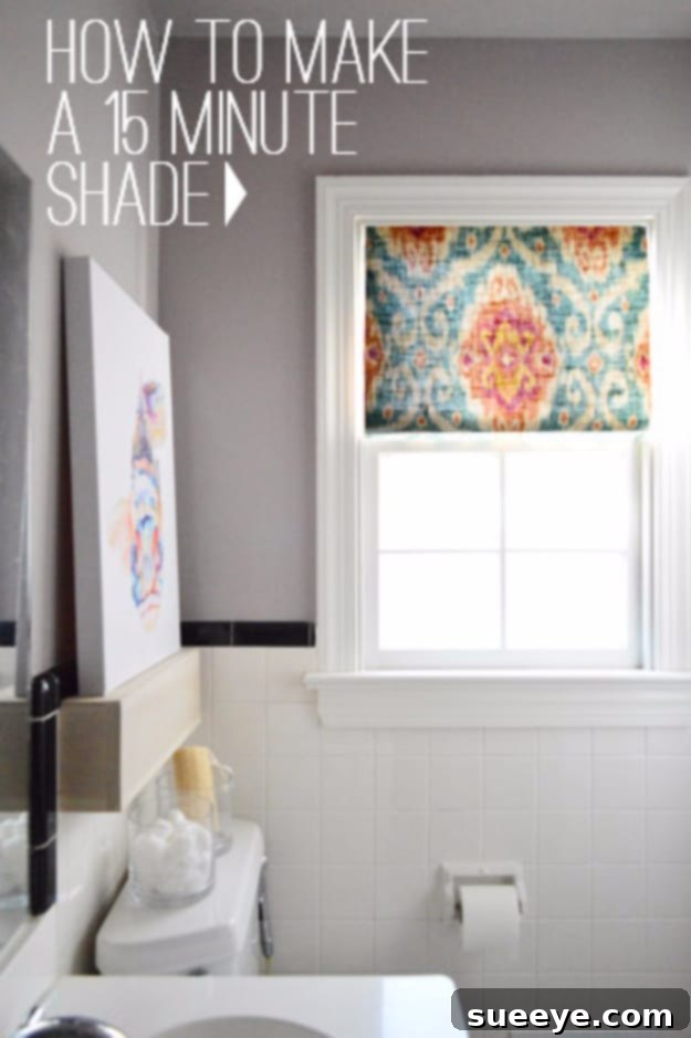 15 Minute DIY Window Shade Simple and quick 15-minute DIY window shade.