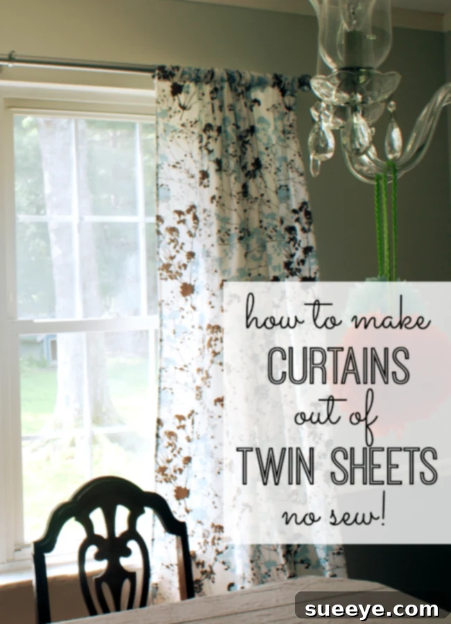 Curtains from Twin Sheets Lightweight curtains creatively made from twin bed sheets.