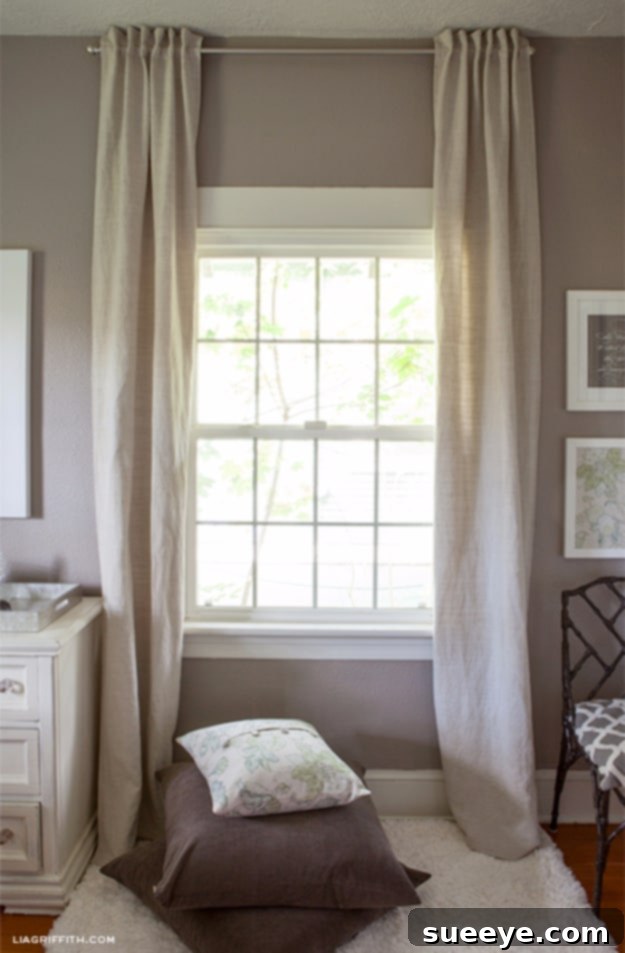 Easy To Make Back Tab Curtains Crisp, easy-to-make back tab curtains.