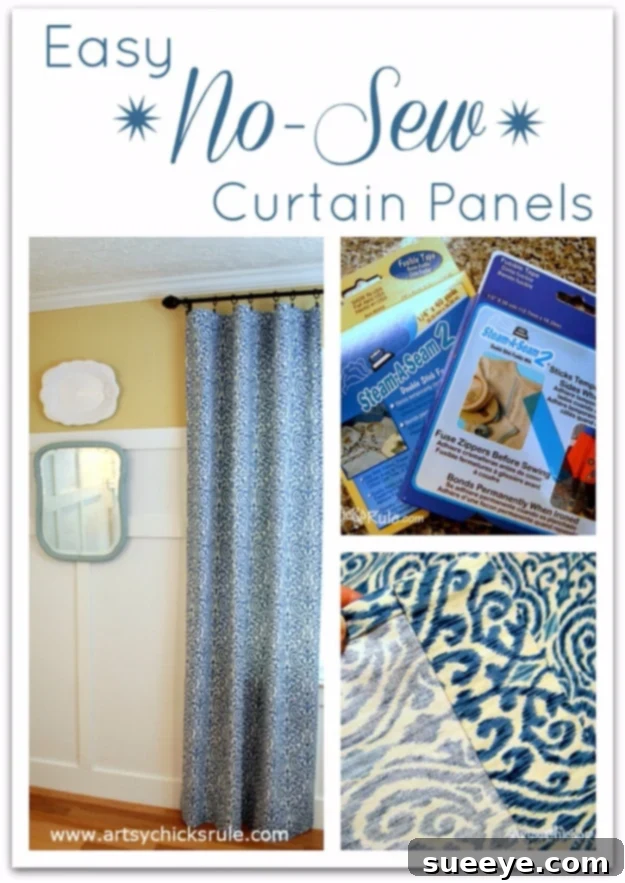 Easy No Sew Curtain Panels Simple and versatile easy no-sew curtain panels.
