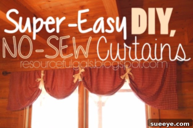 Super Easy No Sew DIY Curtains Incredibly simple super easy no-sew DIY curtains.