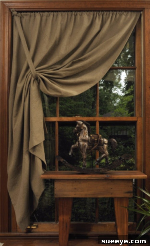 Shaker Pullback Curtain A simple and functional Shaker-style pullback curtain.