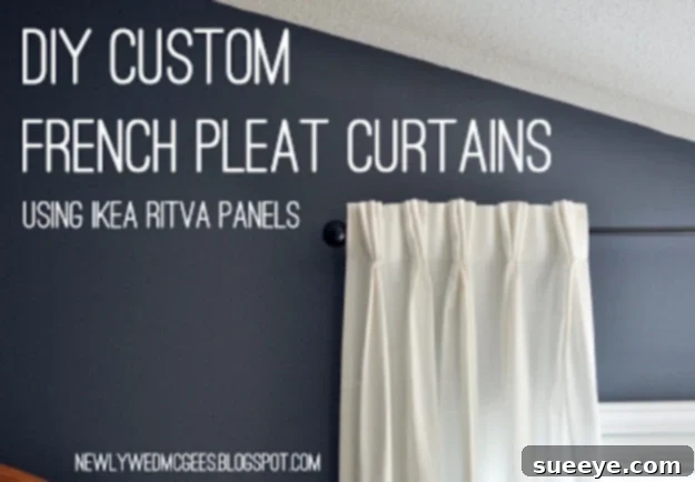DIY Custom French Pleat Curtains Luxurious DIY custom French pleat curtains.