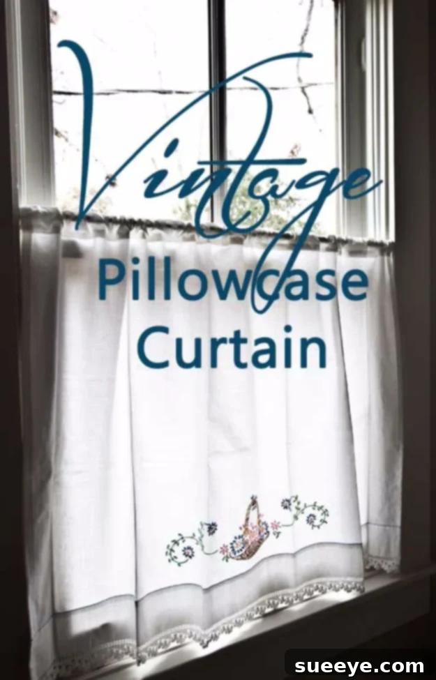 Vintage Pillowcase Curtain Simple curtains made from vintage pillowcases.
