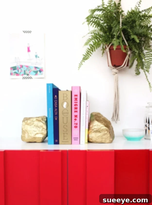 Gold Rock Bookends DIY Gold Rock Bookends for elegant home decor