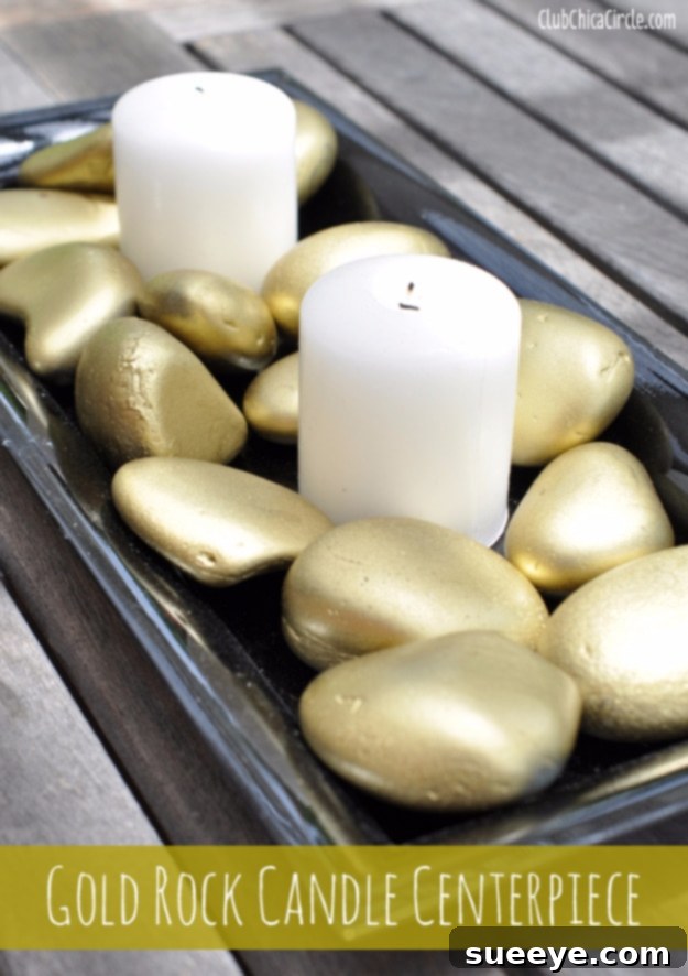 Gold Rock Candle Centerpiece Gold Rock Candle Centerpiece for stylish tables