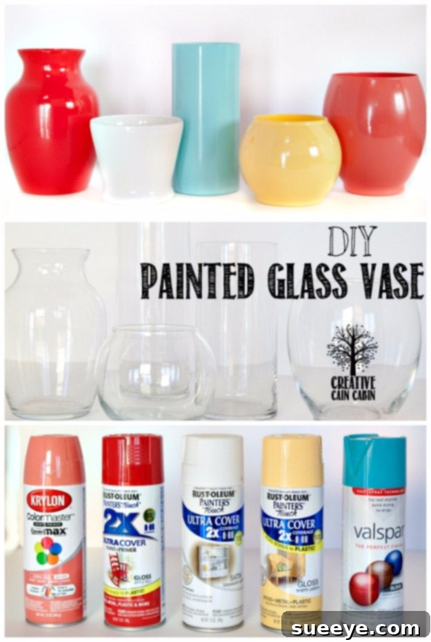 Painted Glass Vase DIY Painted Glass Vase for modern home decor