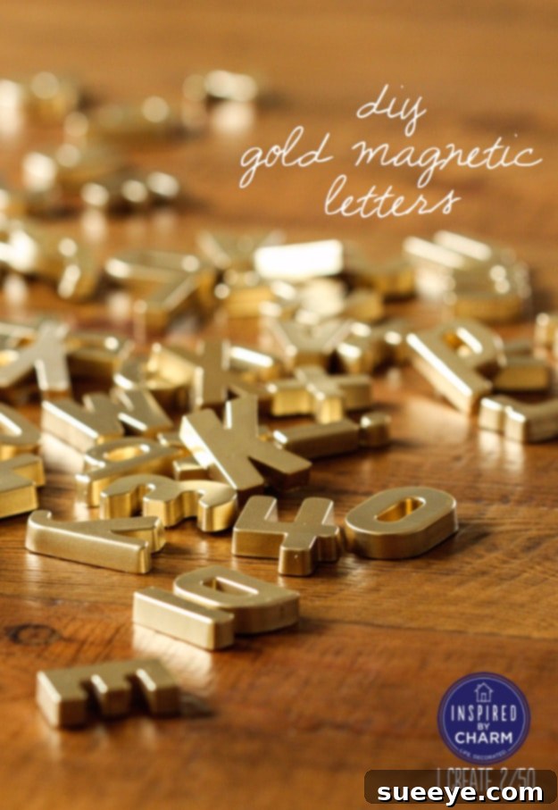 Gold Magnetic Letters DIY Gold Magnetic Letters for stylish organization
