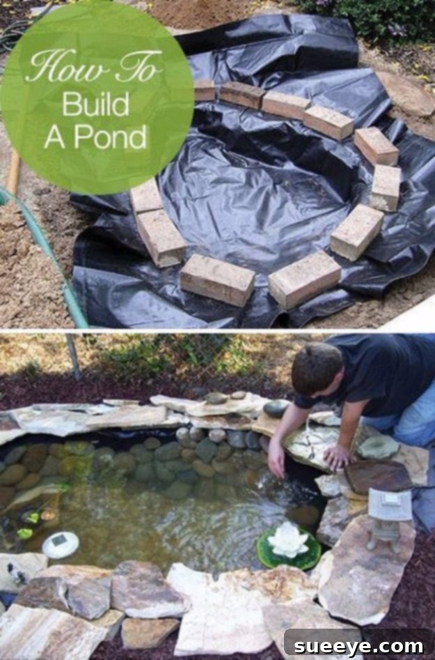 DIY Garden Pond Construction DIY guide on how to build a small garden pond for outdoor enhancement
