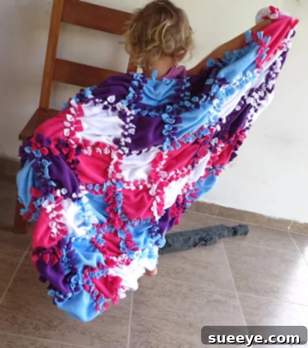 Easy No-Sew Fleece Blanket for Kids Colorful Patchwork No-Sew Fleece Blanket Tutorial