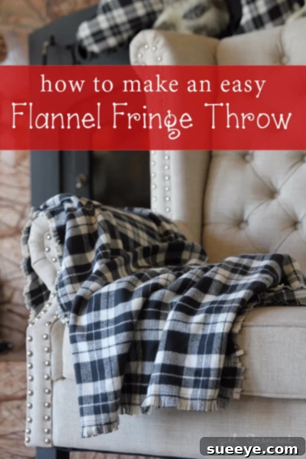 DIY Flannel Fringe Blanket Tutorial No-Sew Easy Flannel Fringe Throw Blanket Design