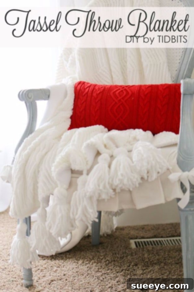 Handmade Tassel Blanket for Home Easy DIY Tassel Edged Throw Blanket