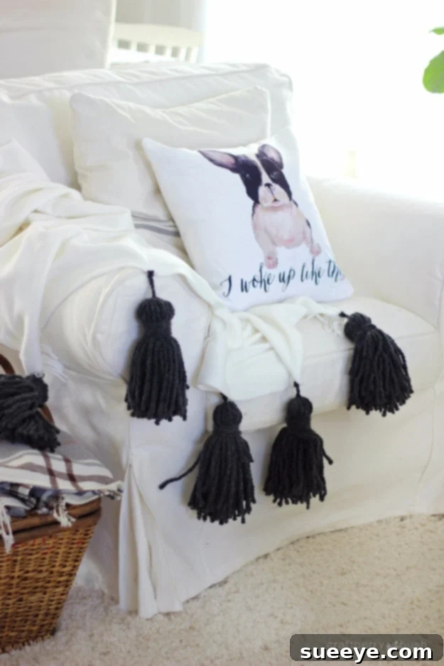 Make Your Own Chunky Tassel Throw Stylish DIY Chunky Tassel Accent Throw
