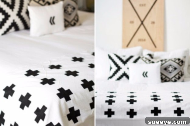 Craft a Chic Plus Sign Blanket Modern DIY Chic Plus Sign Patterned Blanket