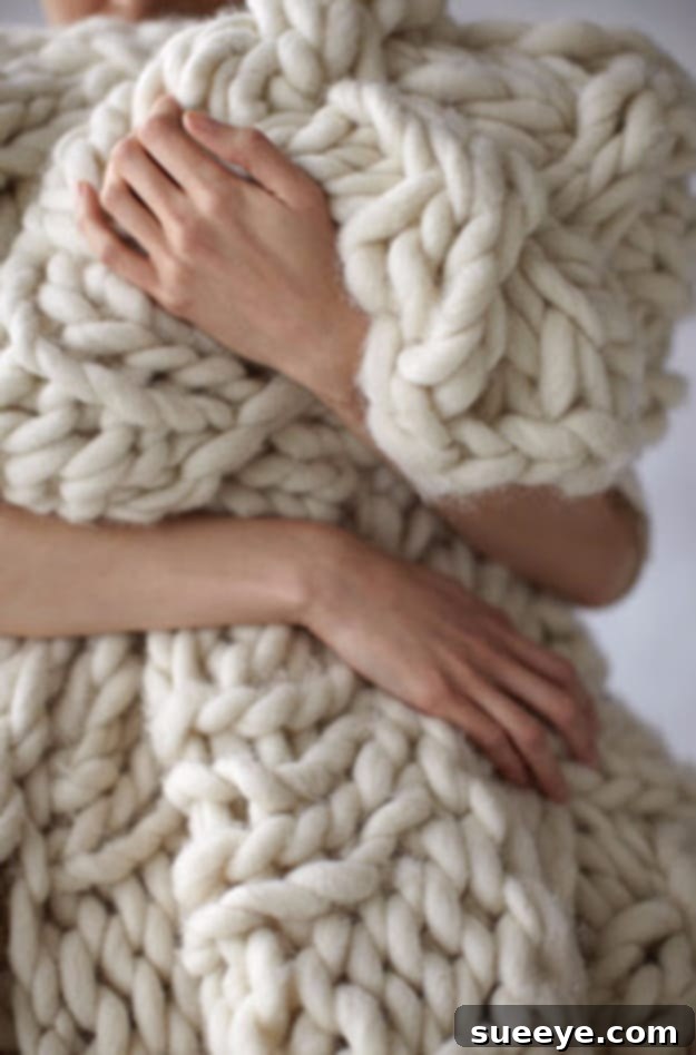 DIY Chunky Knit Blanket Project Luxurious Hand-Knitted Chunky Yarn Blanket