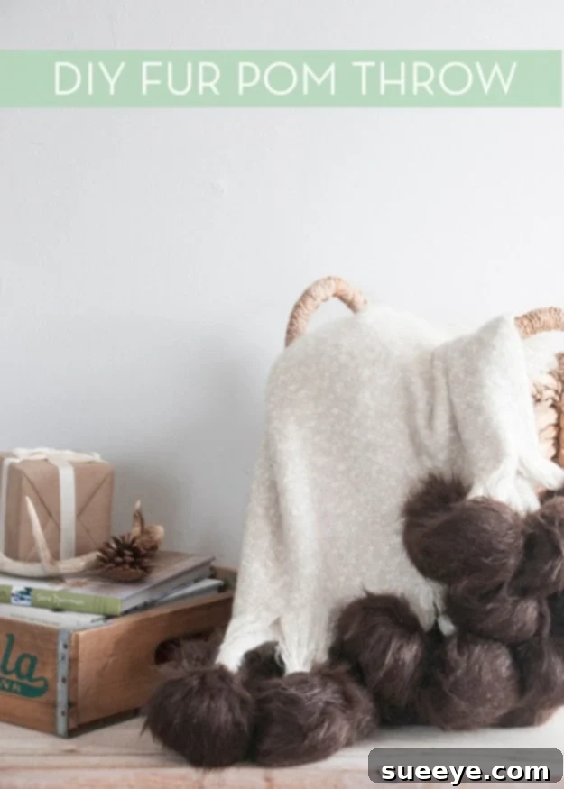 Elegant Faux Fur Pom Throw Blanket DIY Luxe Faux Fur Pom Pom Embellished Throw Blanket