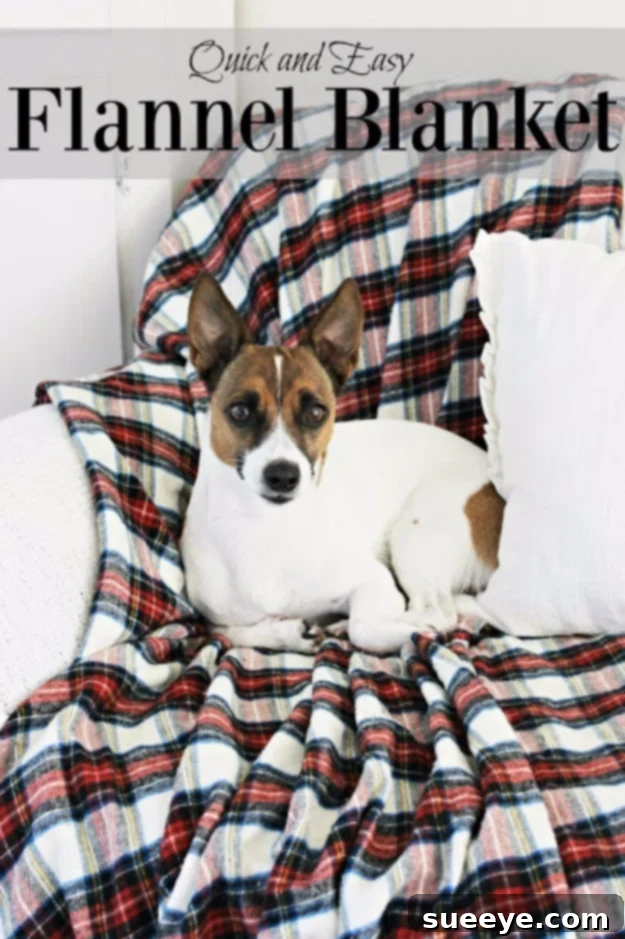 DIY Quick & Easy Flannel Throw Soft Plaid Flannel Blanket for Living Room Decor