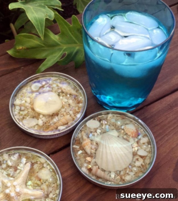 Seashell Coasters Made With Resin Seashell Coasters Made With Resin