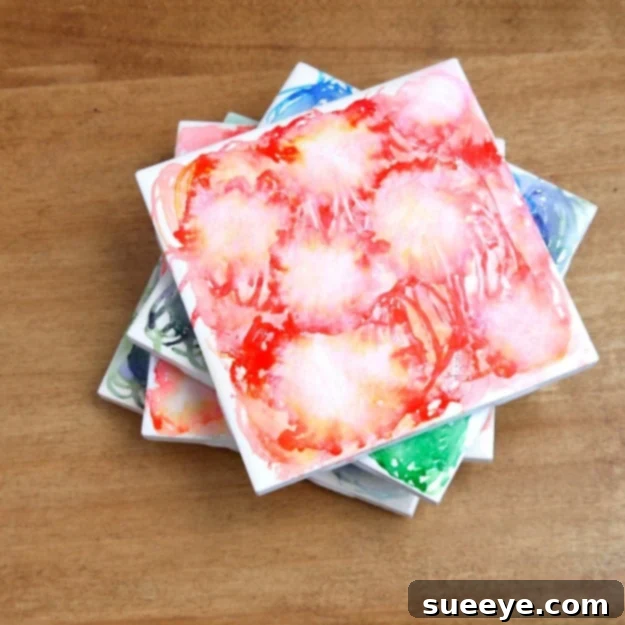 Dreamy Watercolor Tile Coasters Dreamy Watercolor Tile Coasters