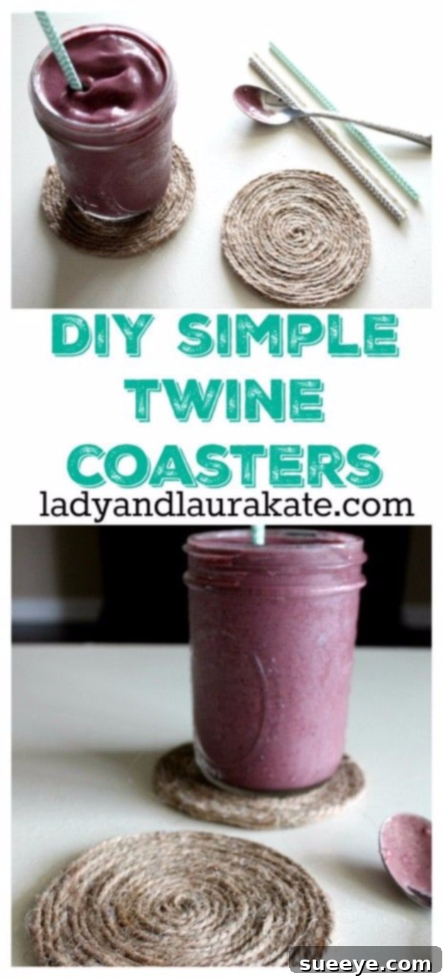 DIY Simple Twine Coasters DIY Simple Twine Coasters