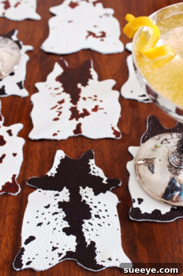 DIY Mini Cowhide Coasters DIY Mini Cowhide Coasters