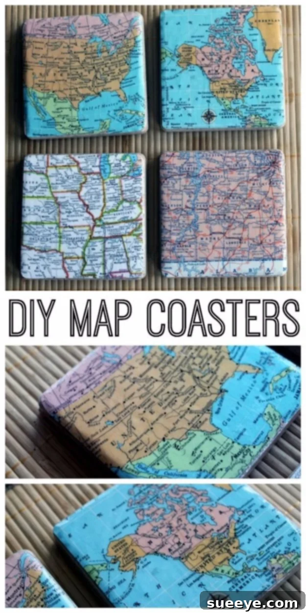 DIY Map Coasters DIY Map Coasters
