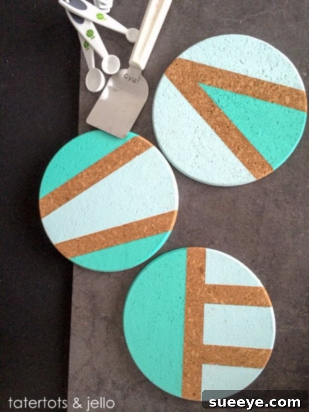 Easy Color Blocked Coaster Trivet DIY Easy Color Blocked Coaster Trivet DIY