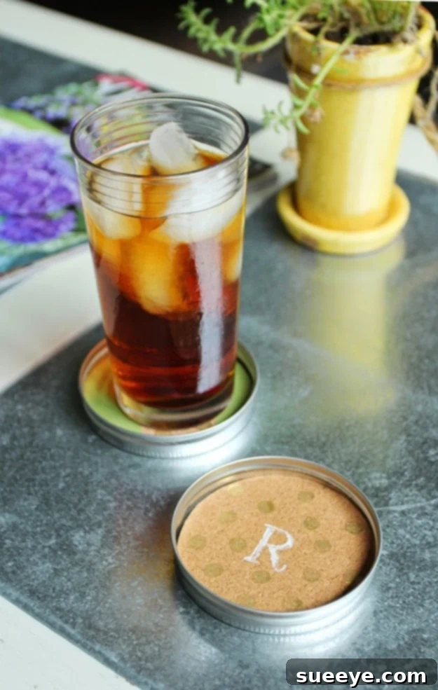 DIY Mason Jar Lid Coasters DIY Mason Jar Lid Coasters