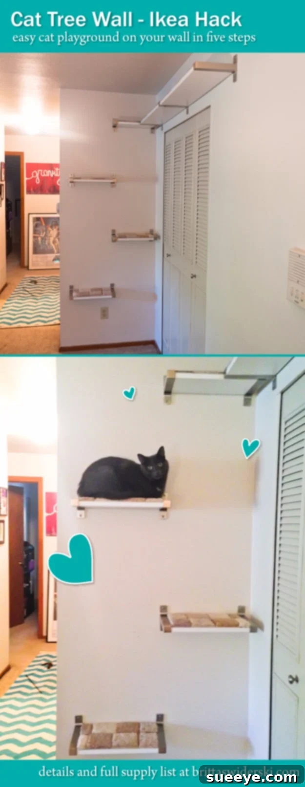 Transform IKEA items into a stunning cat tree wall Cat Tree Wall Ikea Hack: vertical climbing and lounging structure for cats