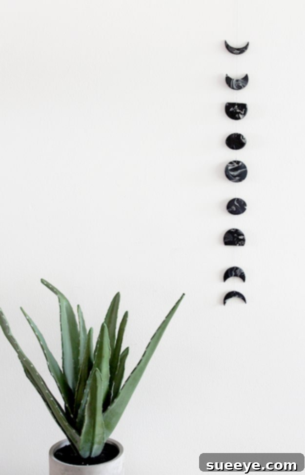 DIY Faux Marble Ideas - DIY Marble Moon Phase Wall Hanging - Easy Crafts and DIY Projects With Faux Marbling Tutorials - Paint and Decorate Home Decor, Creative DIY Gifts and Office Accessories DIY Marble Moon Phase Wall Hanging - Unique Wall Art Ideas for Bohemian and Modern Home Decor