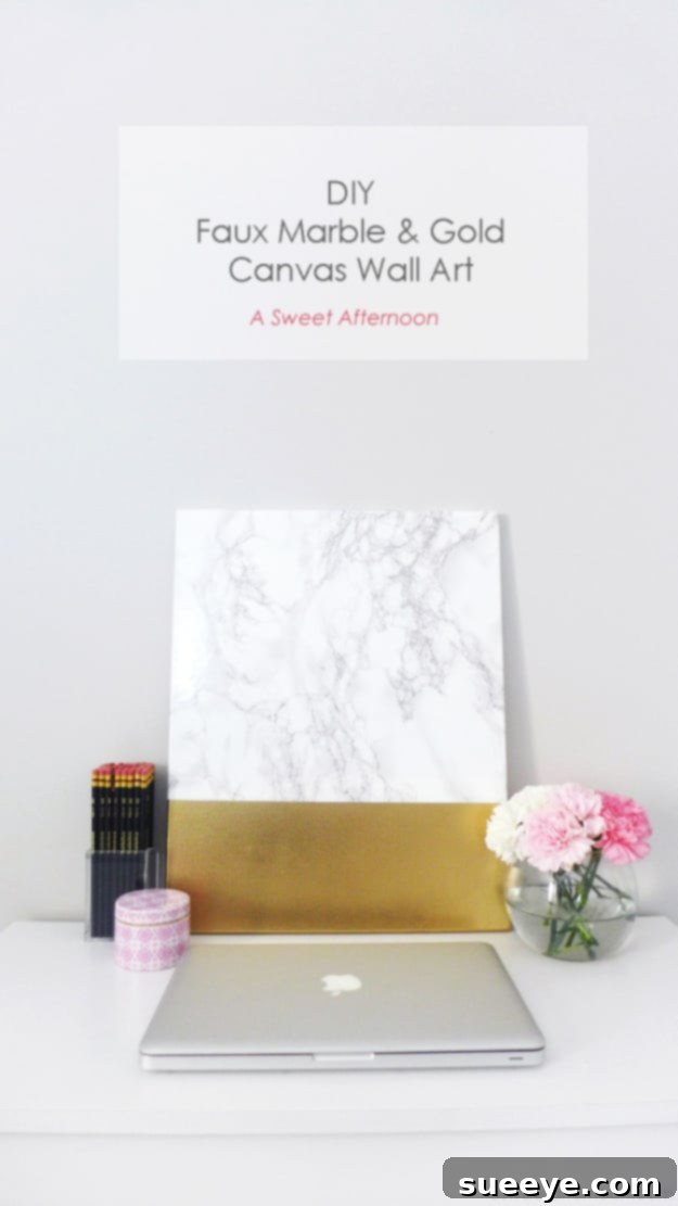 DIY Faux Marble Ideas - DIY Marble And Gold Abstract Wall Art - Easy Crafts and DIY Projects With Faux Marbling Tutorials - Paint and Decorate Home Decor, Creative DIY Gifts and Office Accessories DIY Marble and Gold Abstract Wall Art - Modern and Elegant Home Decor Ideas for Custom Wall Art