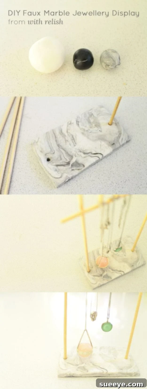 DIY Faux Marble Ideas - DIY Faux Marble Jewelry Display - Easy Crafts and DIY Projects With Faux Marbling Tutorials - Paint and Decorate Home Decor, Creative DIY Gifts and Office Accessories DIY Faux Marble Jewelry Display - Elegant Storage Solutions for Accessories and Vanity Decor Ideas
