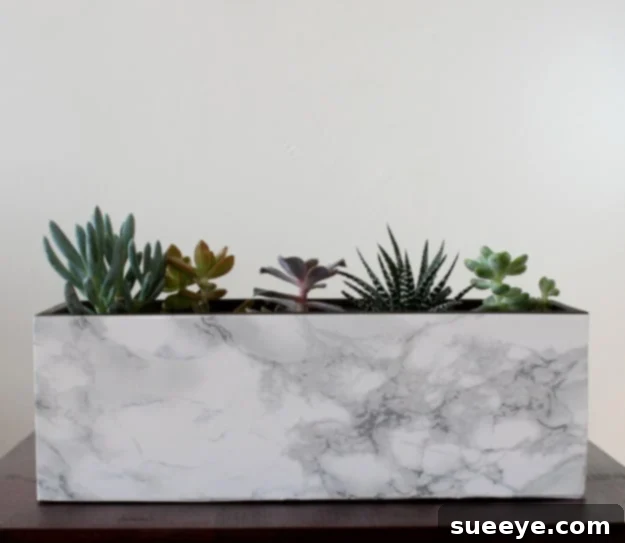 DIY Faux Marble Ideas - Faux Marble Planter DIY - Easy Crafts and DIY Projects With Faux Marbling Tutorials - Paint and Decorate Home Decor, Creative DIY Gifts and Office Accessories Faux Marble Planter DIY - Stylish Indoor Gardening Ideas and Elegant Home Decor for Plants
