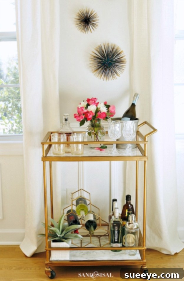 DIY Faux Marble Ideas - DIY Faux Marble Bar Cart Makeover - Easy Crafts and DIY Projects With Faux Marbling Tutorials - Paint and Decorate Home Decor, Creative DIY Gifts and Office Accessories DIY Faux Marble Bar Cart Makeover - Elegant Entertaining Solutions for Luxurious Home Bar Setups