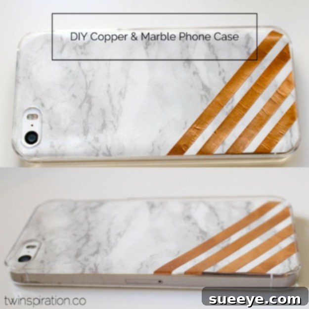 DIY Faux Marble Ideas - DIY Copper And Marble Phone Case - Easy Crafts and DIY Projects With Faux Marbling Tutorials - Paint and Decorate Home Decor, Creative DIY Gifts and Office Accessories DIY Copper and Marble Phone Case - Trendy Tech Accessories for Personalized Style and Protection