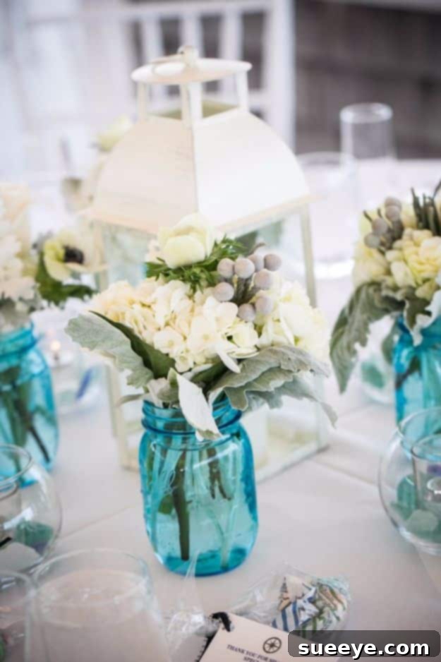 DIY Wedding Centerpieces -Rustic Blue Mason Jar Wedding Centerpiece - Do It Yourself Ideas for Brides and Best Centerpiece Ideas for Weddings - Step by Step Tutorials for Making Mason Jars, Rustic Crafts, Flowers, Modern Decor, Vintage and Cheap Ideas for Weddings - Step by Step Tutorials for Making Mason Jars, Rustic Crafts, Flowers, Modern Decor, Vintage and Cheap Ideas for Couples on A Budget Outdoor and Indoor Weddings #diyweddings #weddingcenterpieces #weddingdecorideas DIY Wedding Centerpieces -Rustic Blue Mason Jar Wedding Centerpiece - Do It Yourself Ideas for Brides and Best Centerpiece Ideas for Weddings - Step by Step Tutorials for Making Mason Jars, Rustic Crafts, Flowers, Modern Decor, Vintage and Cheap Ideas for Couples on A Budget Outdoor and Indoor Weddings #diyweddings #weddingcenterpieces #weddingdecorideas