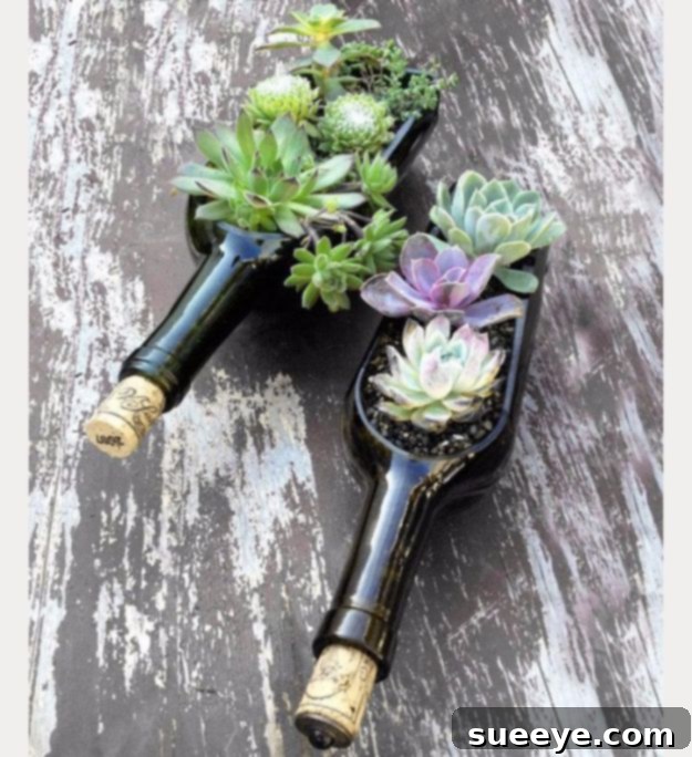 DIY Wedding Centerpieces - Wine Bottle Succulent Garden Centerpiece - Do It Yourself Ideas for Brides and Best Centerpiece Ideas for Weddings - Step by Step Tutorials for Making Mason Jars, Rustic Crafts, Flowers, Modern Decor, Vintage and Cheap Ideas for Couples on A Budget Outdoor and Indoor Weddings #diyweddings #weddingcenterpieces #weddingdecorideas DIY Wedding Centerpieces - Wine Bottle Succulent Garden Centerpiece - Do It Yourself Ideas for Brides and Best Centerpiece Ideas for Weddings - Step by Step Tutorials for Making Mason Jars, Rustic Crafts, Flowers, Modern Decor, Vintage and Cheap Ideas for Couples on A Budget Outdoor and Indoor Weddings #diyweddings #weddingcenterpieces #weddingdecorideas