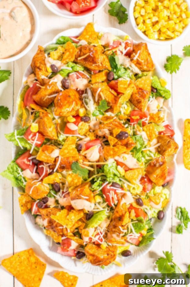 Loaded Chicken Taco Salad with Creamy Lime-Cilantro Dressing Loaded Chicken Taco Salad with Creamy Lime-Cilantro Dressing