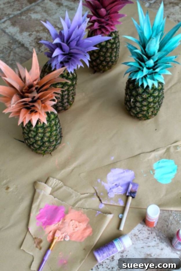 DIY Backyard Party Decor - Pretty Painted Pineapples - Cool Ideas for Decorations for Parties - Easy and Cheap Crafts for Summer Barbecues and Family Get Togethers, Swimming and Pool Party Fun - Step by Step Tutorials For Banners, Table Decor, Serving Ideas and Mason Jar Crafts r DIY Backyard Party Decor - Pretty Painted Pineapples - Cool Ideas for Decorations for Parties - Easy and Cheap Crafts for Summer Barbecues and Family Get Togethers, Swimming and Pool Party Fun - Step by Step Tutorials For Banners, Table Decor, Serving Ideas and Mason Jar Crafts r