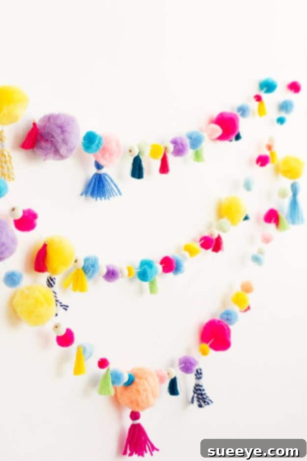 DIY Backyard Party Decor - DIY Pom Pom Tassel Garland - Cool Ideas for Decorations for Parties - Easy and Cheap Crafts for Summer Barbecues and Family Get Togethers, Swimming and Pool Party Fun - Step by Step Tutorials For Banners, Table Decor, Serving Ideas and Mason Jar Crafts r DIY Backyard Party Decor - DIY Pom Pom Tassel Garland - Cool Ideas for Decorations for Parties - Easy and Cheap Crafts for Summer Barbecues and Family Get Togethers, Swimming and Pool Party Fun - Step by Step Tutorials For Banners, Table Decor, Serving Ideas and Mason Jar Crafts r
