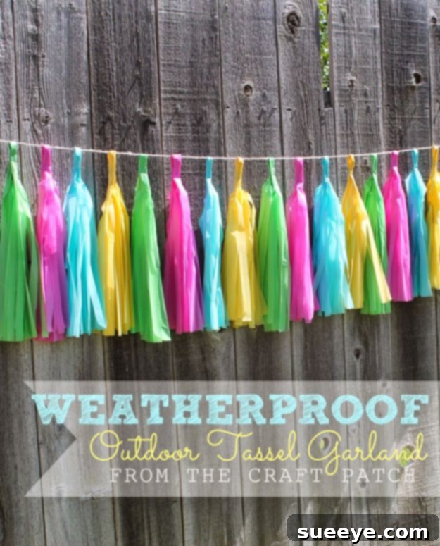DIY Backyard Party Decor - Weatherproof Outdoor Tassel Garland - Cool Ideas for Decorations for Parties - Easy and Cheap Crafts for Summer Barbecues and Family Get Togethers, Swimming and Pool Party Fun - Step by Step Tutorials For Banners, Table Decor, Serving Ideas and Mason Jar Crafts r DIY Backyard Party Decor - Weatherproof Outdoor Tassel Garland - Cool Ideas for Decorations for Parties - Easy and Cheap Crafts for Summer Barbecues and Family Get Togethers, Swimming and Pool Party Fun - Step by Step Tutorials For Banners, Table Decor, Serving Ideas and Mason Jar Crafts r